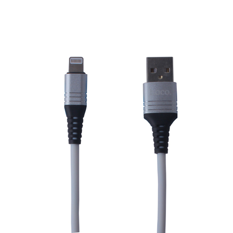 USB дата-кабель Hoco U46 Tricyclic silicone charging data cable Lightning (1.0 м) White