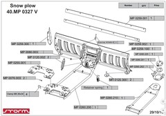 Отвал для снега с универсальным креплением (красный) STORM MP 0327 V1