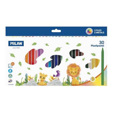 Rəngli karandaş \ Цветные карандаши \Box 30 round plastıpastel colours mılan