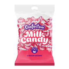 Молочная таблетированная конфета «Confectum Milk Candy» со вкусом клубники, 500 гр х 6 шт