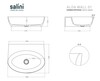 Salini 140322MF ALDA WALL 02 РАКОВИНА БЕЗ ДОННОГО КЛАПАНА, без отверстия под смеситель   покраска по RAL полностью