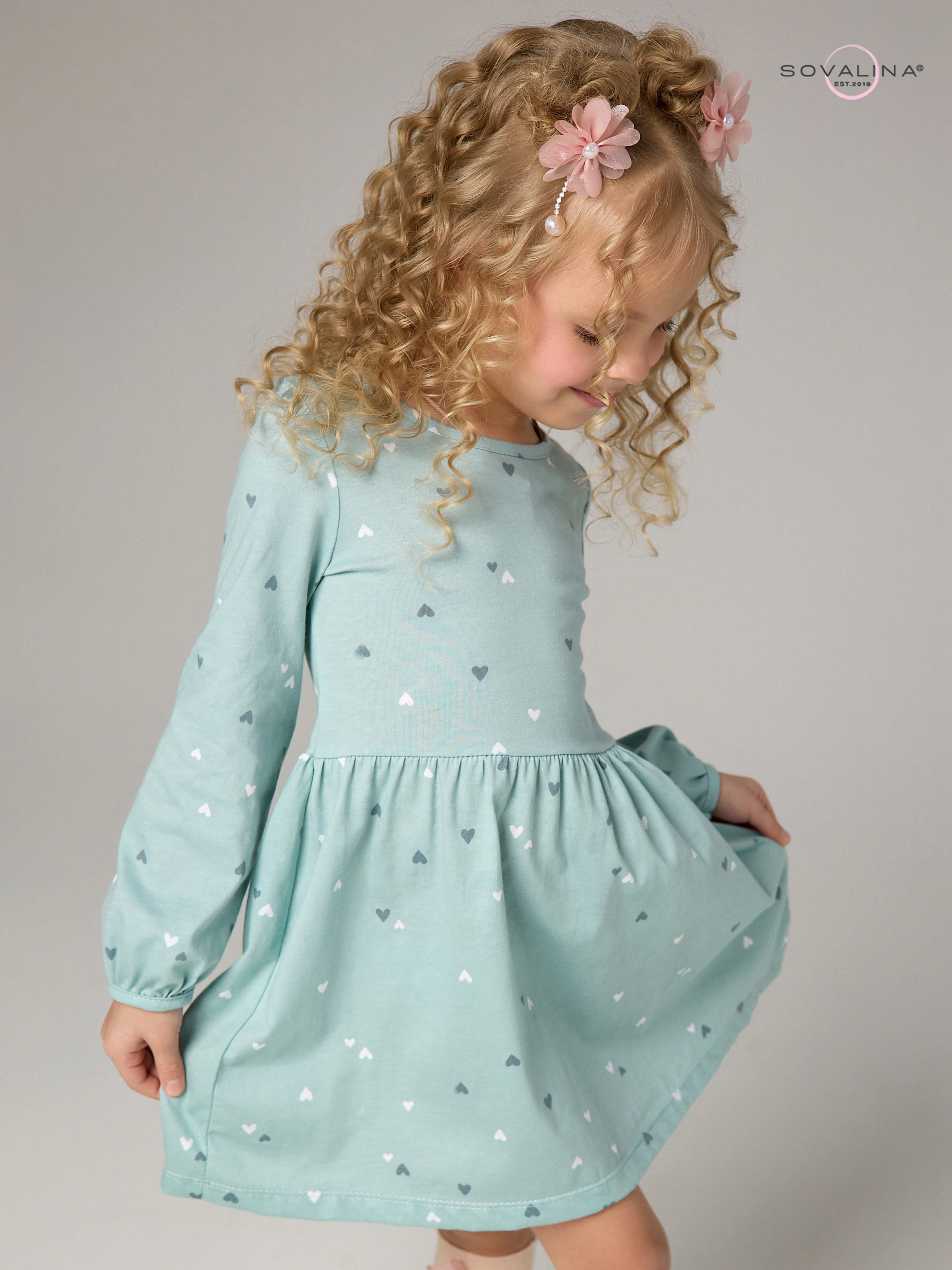 Платье Моана мятное конфетти