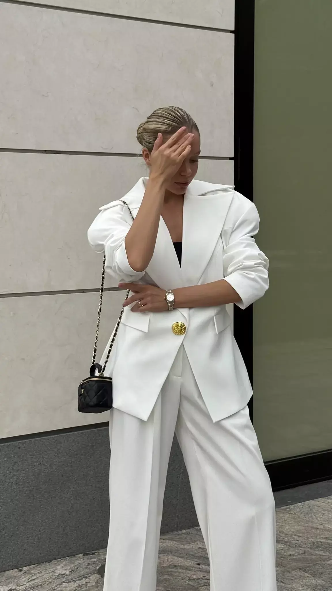 Пиджак oversize с объемными верхом молочный