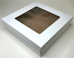 Коробка под канапе, пироги и выпечку с окном 300*300*80 (белая) гофрокартон