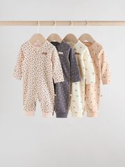 Комбинезон / Cлип для малышей Next F34-049, 4 шт., Бежевый, Серый