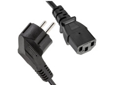 Кабель питания DEKON DR-307 10A-250V угловая евровилка 1,5 м. 3G 0.75 кв/мм