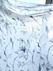 Вискоза с нейлоном, крэш вуаль, Голубые лилии