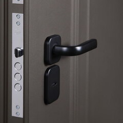 Входная дверь уличная АСД с терморазрывом 3К Сургут муар коричневый / Белый матовый