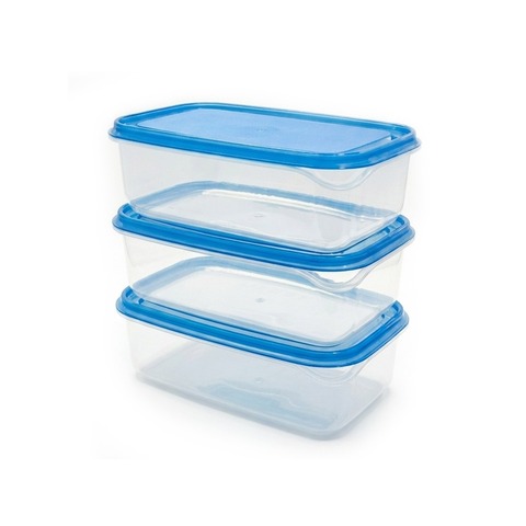 Набор контейнеров 18х12х6 с крышкой для сыпучих продуктов 3 шт, полипропилен
