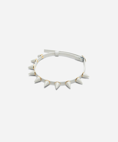 Чокер MINI SPIKE LEATHER WHITE