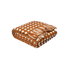 Покрывало из хлопка Polka dots, 180х250 см | карамельный