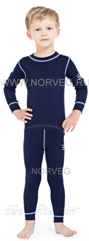 Комплект термобелья из шерсти мериноса Norveg Soft Dark Blue детский