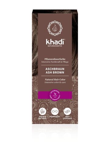 ПЕПЕЛЬНО-КОРИЧНЕВЫЙ натуральная краска для волос Khadi Naturprodukte, 100 гр