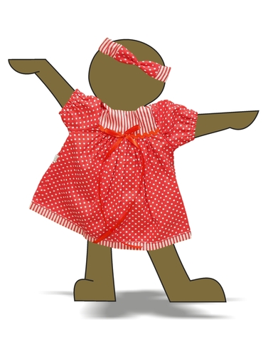 Платье хлопковое горох - Демонстрационный образец. Одежда для кукол, пупсов и мягких игрушек.