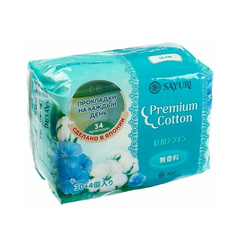 Прокладки ежедневные Sayuri Premium Cotton, 15 см, 34 шт