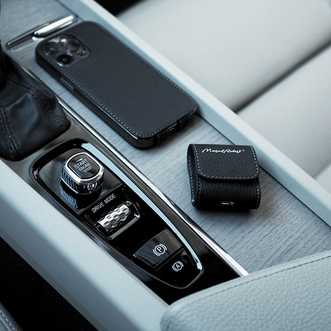 Чехол для наушников Petit из кожи теленка, цвета черный