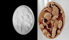 Силиконовый молд Камея Купидон большой № 0161