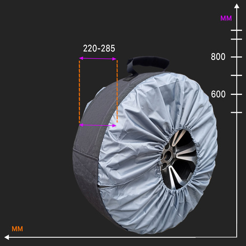 Чехлы для колес XL (диаметр 600-800, ширина 220 - 285), усиленные, премиум, 4 шт.