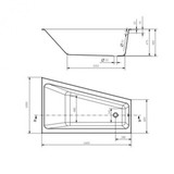 Ванна асимметричная CREA 160x100 правая