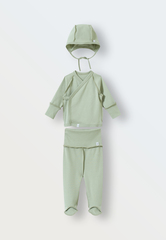 Комплект одежды из 3 предметов распашонка-ползунки-чепчик (хаки)