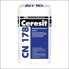 Стяжка легковыравнивающаяся для внутренних и наружных работ CERESIT CN 178 (5-80 мм) (серый)