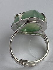 Агат зеленый (кольцо из серебра)