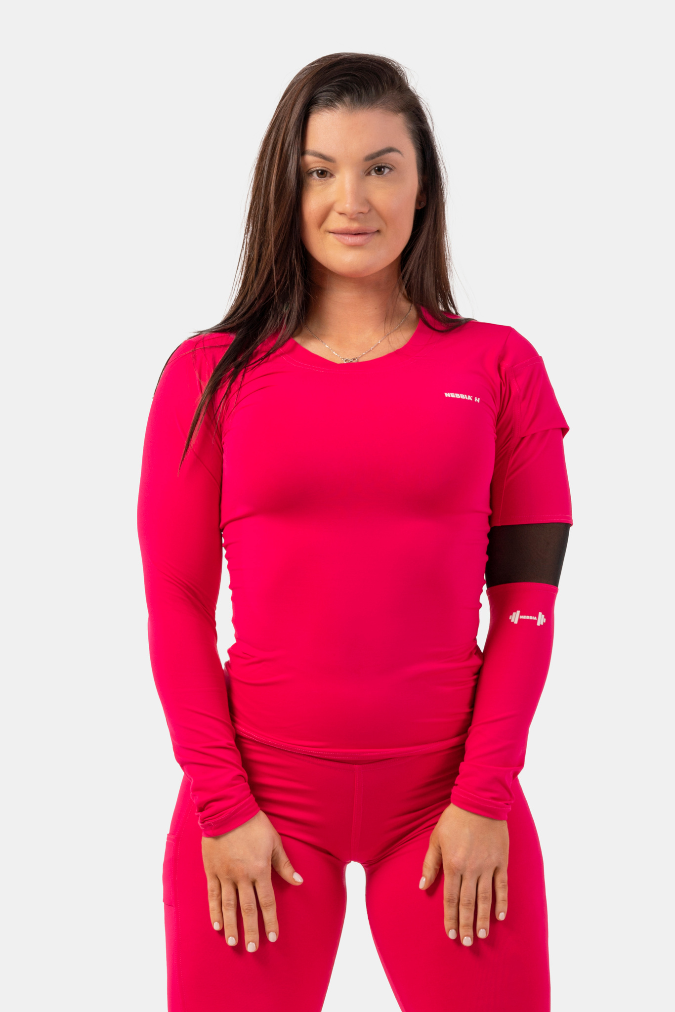 Женский лонгслив Nebbia Long Sleeve Smart Pocket Sporty Top 418 Pink