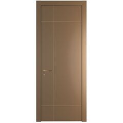 Межкомнатная дверь 44PWB перламутр золото с латунным молдингом