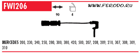 FWI206 Датчик износа тормозной колодки
