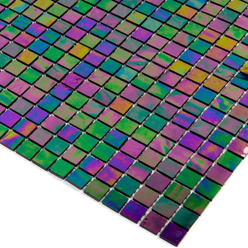 SM15 Мозаика одноцветная чип 15 стекло Alma Mono Color фиолетовый квадрат глянцевый перламутр