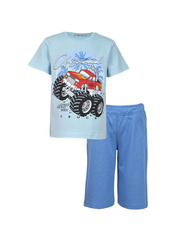 01-130-3 Комплект для мальчика футболка+удлиненные шорты Luneva