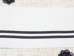 Подвязы трикотажные, ш. 14 см, L 123 см, белый с чёрным