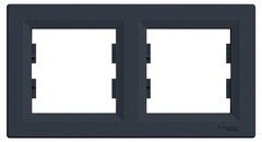 РАМКА ГОРИЗОНТАЛЬНАЯ С/У 2-ПОСТА АНТРАЦИТ ASFORA /SCHNEIDER/