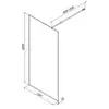 Am.Pm W84WI-100-F1-BTE Душевая перегородка Func 100x200, стекло прозр. 8 мм + покрытие, профиль черный