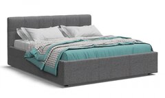 Белла Кровать+ПМ 160 Рогожка Мальмо серый