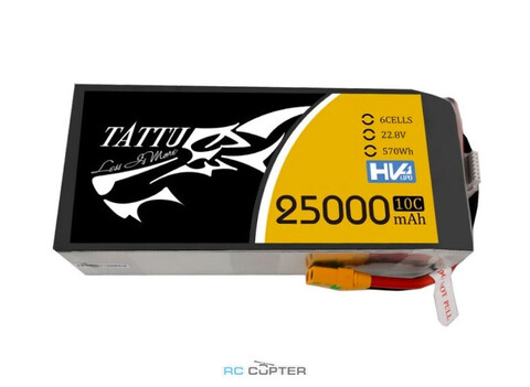 АКБ Gens Ace Tattu 25000mAh 22.8V HV 10C 6S1P Lipo Battery Pack