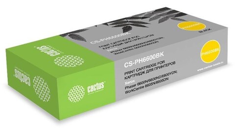 Картридж лазерный Cactus CS-PH6600BK 106R02236 черный бар.в компл. (8000стр.) для Xerox Ph 6600/ WC 6605