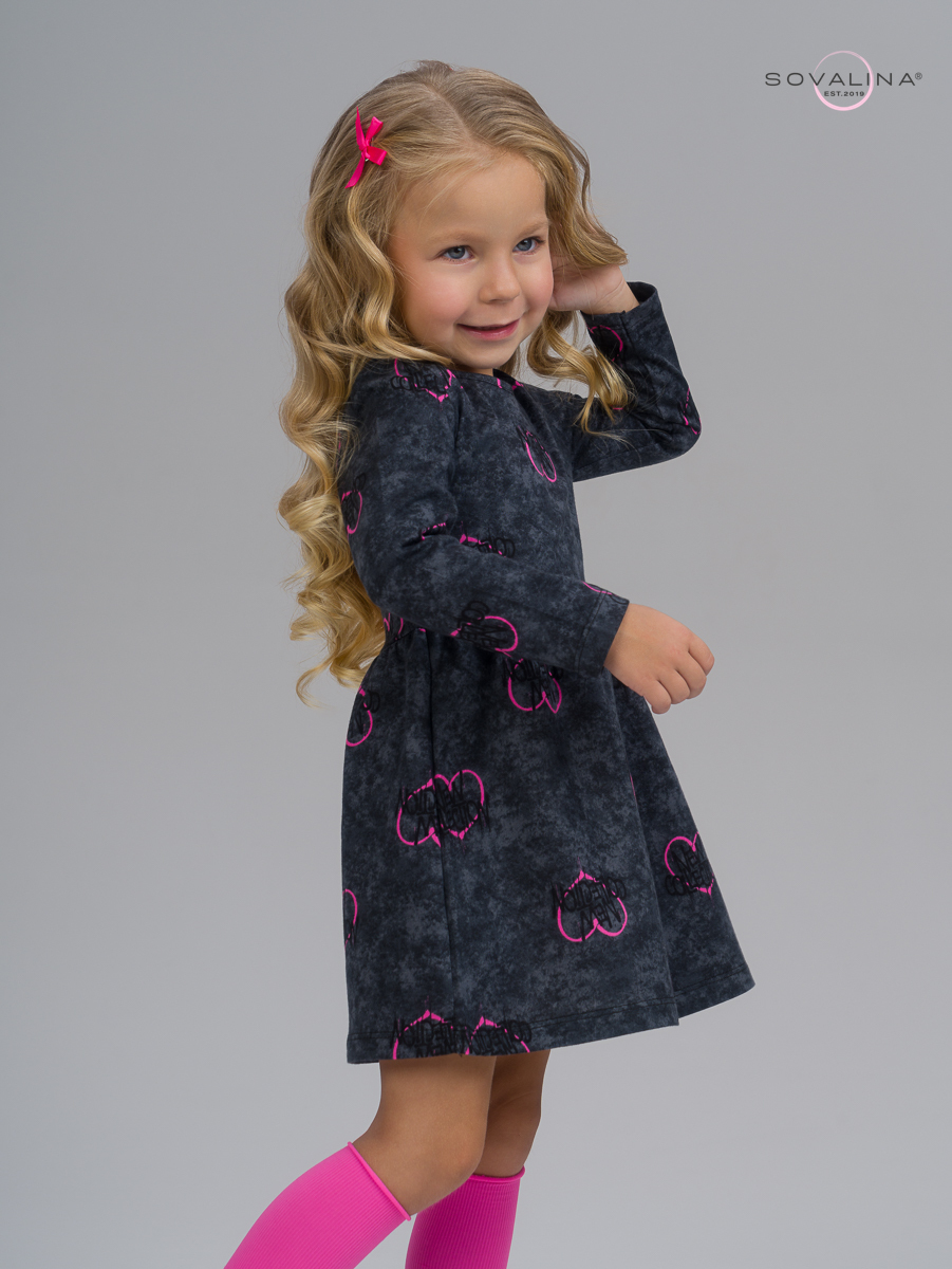 Платье Эля варенка графит сердце