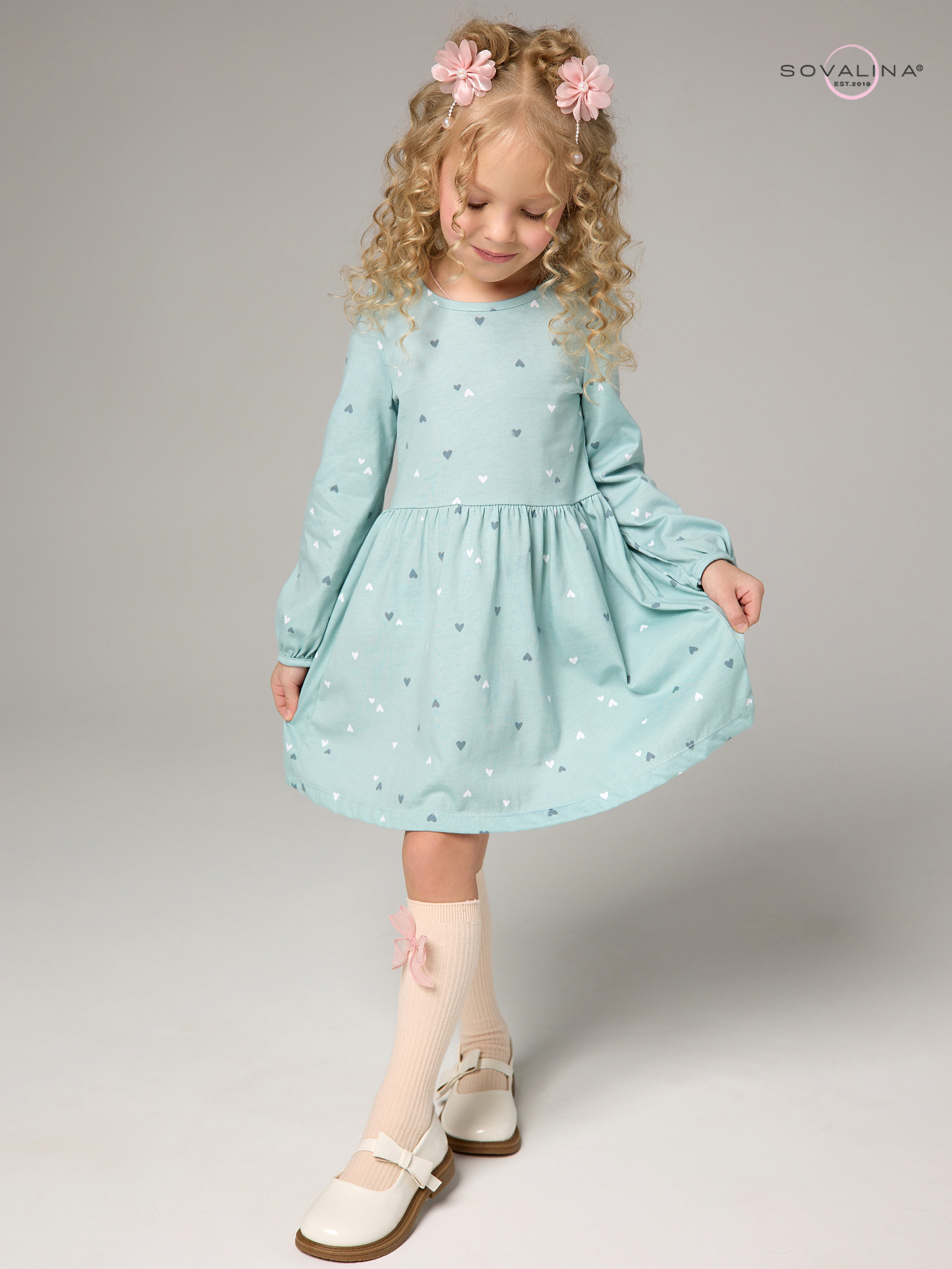 Платье Моана мятное конфетти