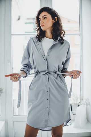 Халат женский м182 toray стретч серый29