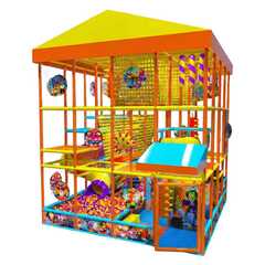 Детский уличный игровой лабиринт с крышей «Солнечный домик» 4,92×4,92×5,4 м