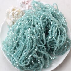 Хрусталь (стекло) граненный, аквамариново-мятный 4*3 мм, 1 нить, С031