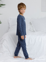пижама  для мальчика  К 1621/синий космос,свет звезд