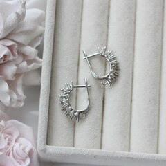 Швензы Солнечные лучи 22*2 мм с английским замком, родий, Ш120