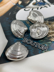 Пуговицы в форме ракушки серебристые