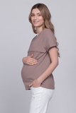 Футболка для беременных и кормящих 18072 какао