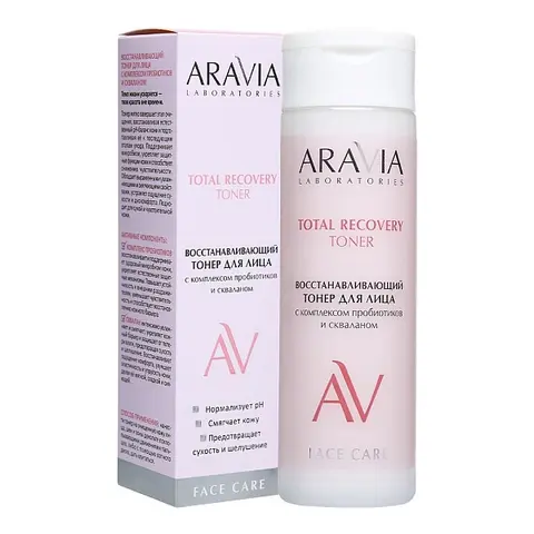 Восстанавливающий тонер для лица с комплексом пробиотиков и скваланом Total Recovery Toner, 200 мл ARAVIA Laboratories