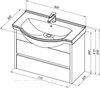 Aquanet 243670 Компл.2 - Тумба Сидней 80 цв.дуб рошелье (раковина Аква) (243670)