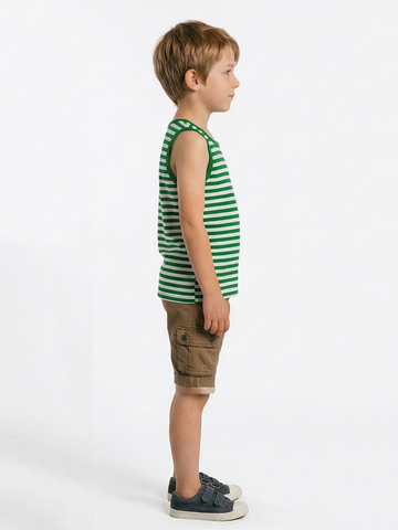 Тельняшка-майка детская х/б зеленая