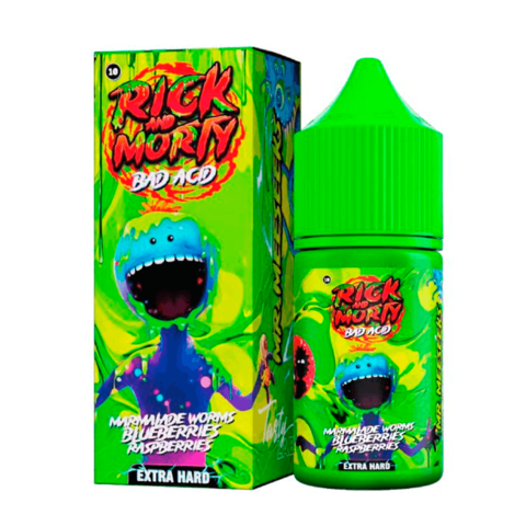 Rick & Morty Bad Acid Salt 2% Extra HARD 30 ml - Мармеладные червячки Голубика Малина